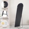 DUMOS Arched Full Length Mirror with Stand Floor Standing Aluminum Frame for Bedroom Body Hanging Leaning Modern Simple Home Decor Shatter-Proorf Nano Glass Wall Cloakroom...