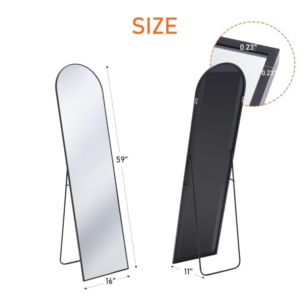DUMOS Arched Full Length Mirror with Stand Floor Standing Aluminum Frame for Bedroom Body Hanging Leaning Modern Simple Home Decor Shatter-Proorf Nano Glass Wall Cloakroom...