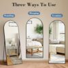 DUMOS Arched Full Length Mirror with Stand Floor Standing Aluminum Frame for Bedroom Body Hanging Leaning Modern Simple Home Decor Shatter-Proorf Nano Glass Wall Cloakroom...