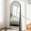 DUMOS Arched Full Length Mirror with Stand Floor Standing Aluminum Frame for Bedroom Body Hanging Leaning Modern Simple Home Decor Shatter-Proorf Nano Glass Wall Cloakroom...