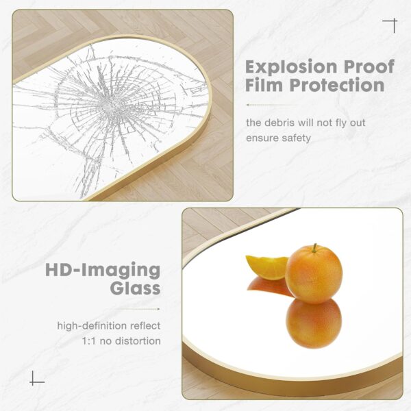 DUMOS Arched Full Length Mirror with Stand Floor Standing Aluminum Frame for Bedroom Body Hanging Leaning Modern Simple Home Decor Shatter-Proorf Nano Glass Wall Living Room...