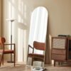 DUMOS Arched Full Length Mirror with Stand Floor Standing Aluminum Frame for Bedroom Body Hanging Leaning Modern Simple Home Decor Shatter-Proorf Nano Glass Wall Living Room...