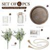Rustic Modern Farmhouse Decor Set of 6, for Your Living Room, Kitchen Counter, Home or Table Centerpieces Room Decor, Wood Round Decorative Tray for Dining Room, Gifts for Women...